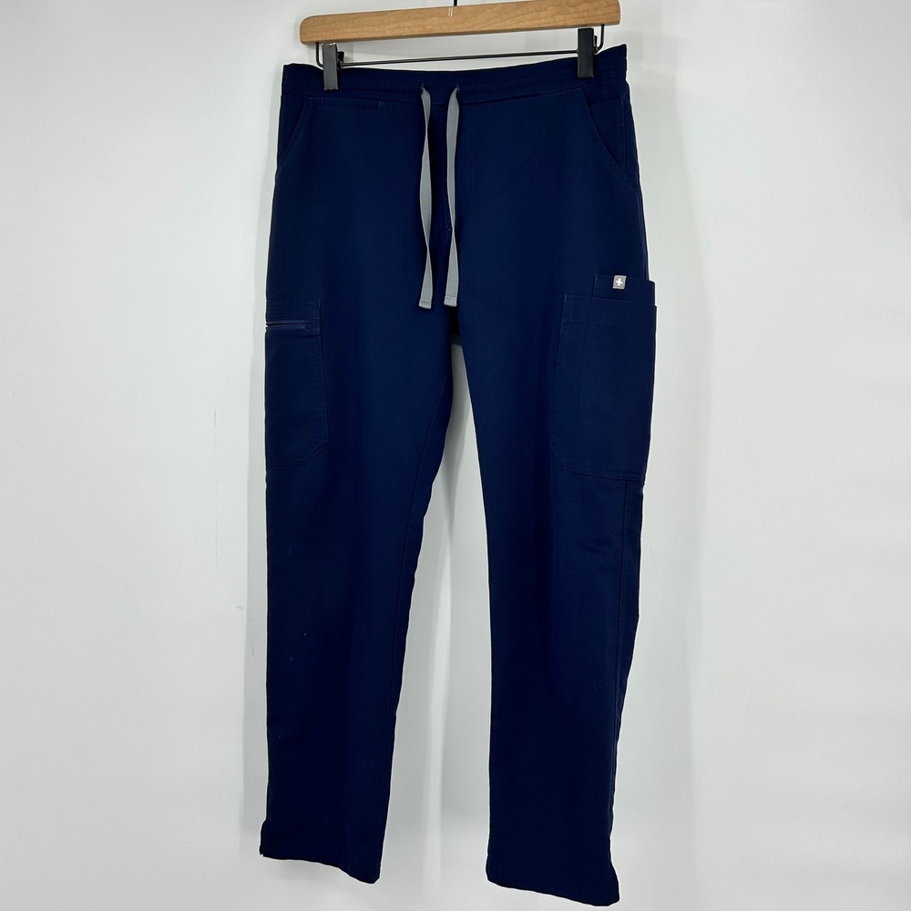FIGS Yola High-Rise Slim Scrub Pant Navy Blue Women Small TW2000P Cargo Pockets